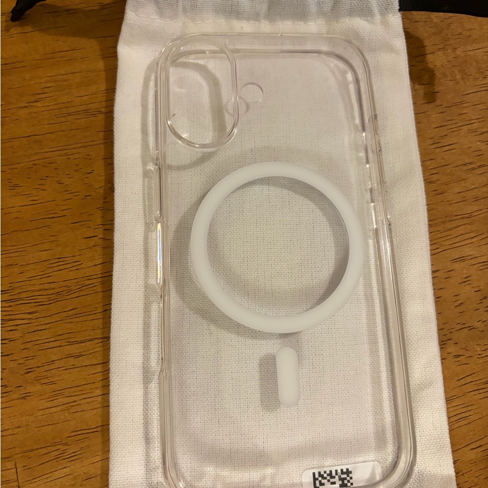 Clear Phone Case with White Magnetic Ring Compatible with MagSafe